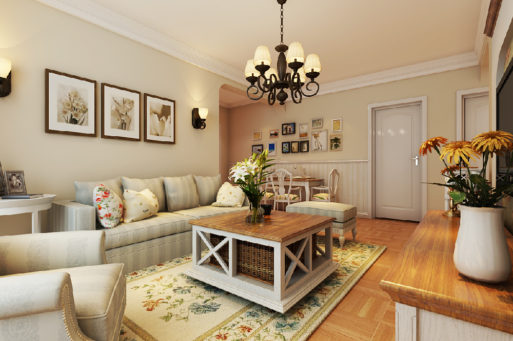 客厅作为待客区域，一般要求简洁明快，同时装修较其它空间要更明快光鲜，